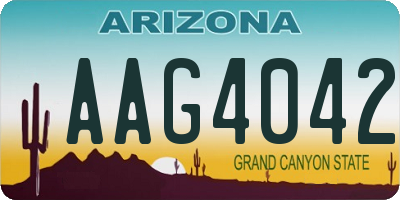 AZ license plate AAG4042