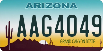 AZ license plate AAG4049