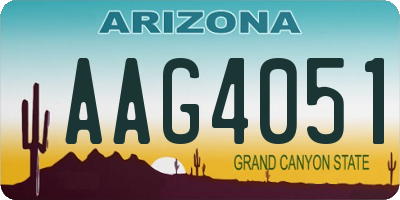 AZ license plate AAG4051