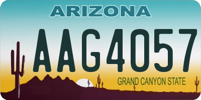 AZ license plate AAG4057