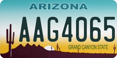 AZ license plate AAG4065