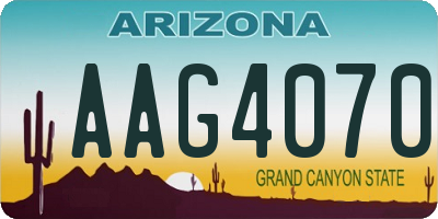 AZ license plate AAG4070