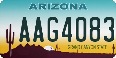 AZ license plate AAG4083