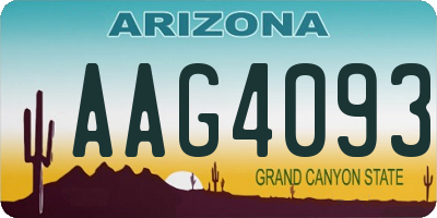 AZ license plate AAG4093