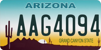 AZ license plate AAG4094