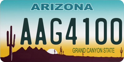 AZ license plate AAG4100