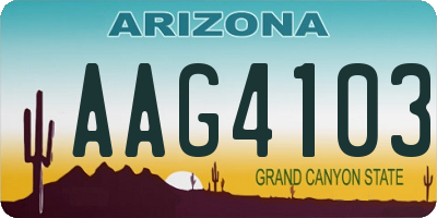 AZ license plate AAG4103