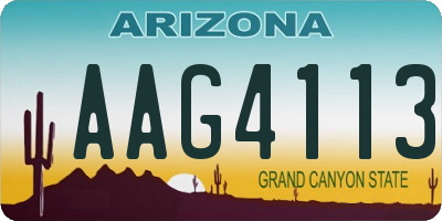 AZ license plate AAG4113