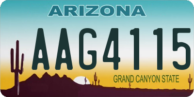 AZ license plate AAG4115