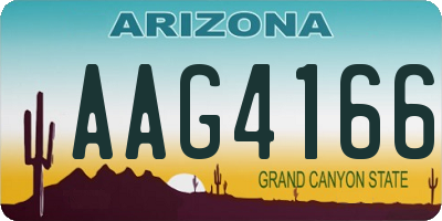 AZ license plate AAG4166