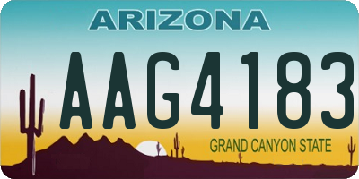 AZ license plate AAG4183
