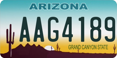 AZ license plate AAG4189