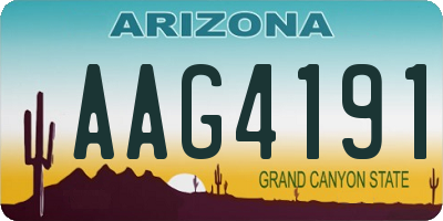 AZ license plate AAG4191