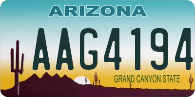 AZ license plate AAG4194