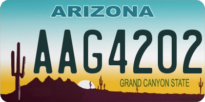 AZ license plate AAG4202