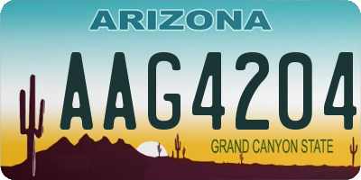 AZ license plate AAG4204