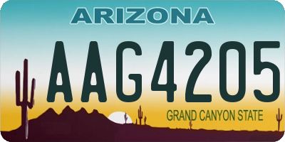 AZ license plate AAG4205