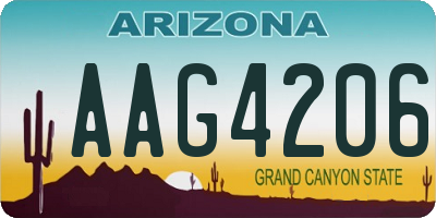 AZ license plate AAG4206