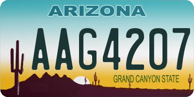 AZ license plate AAG4207