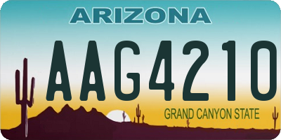 AZ license plate AAG4210