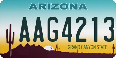 AZ license plate AAG4213