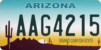AZ license plate AAG4215