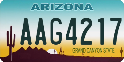 AZ license plate AAG4217