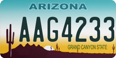 AZ license plate AAG4233