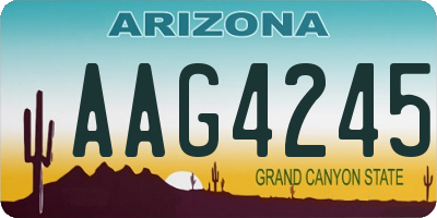 AZ license plate AAG4245