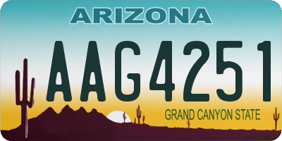 AZ license plate AAG4251