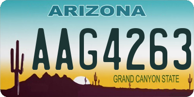 AZ license plate AAG4263
