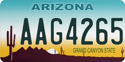 AZ license plate AAG4265
