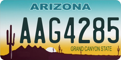 AZ license plate AAG4285