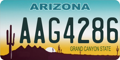 AZ license plate AAG4286