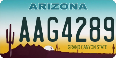 AZ license plate AAG4289