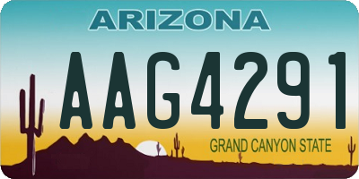 AZ license plate AAG4291