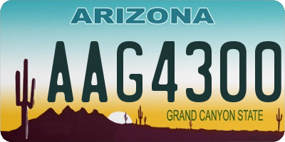 AZ license plate AAG4300