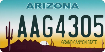 AZ license plate AAG4305