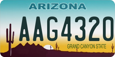AZ license plate AAG4320