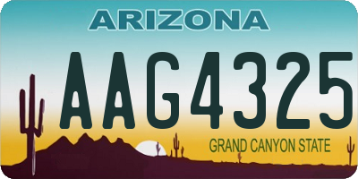 AZ license plate AAG4325
