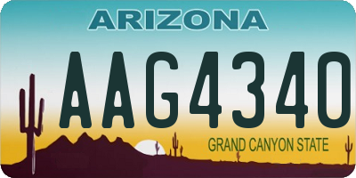 AZ license plate AAG4340