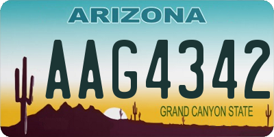 AZ license plate AAG4342