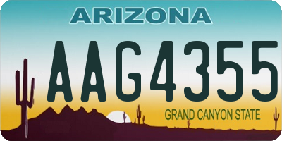 AZ license plate AAG4355