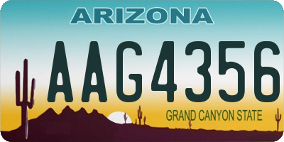 AZ license plate AAG4356
