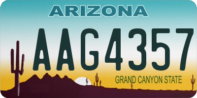 AZ license plate AAG4357