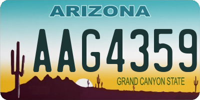 AZ license plate AAG4359