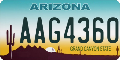 AZ license plate AAG4360