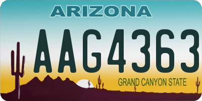 AZ license plate AAG4363