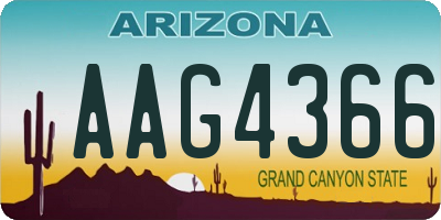 AZ license plate AAG4366