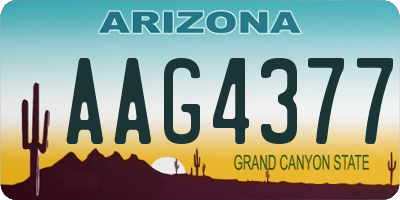 AZ license plate AAG4377